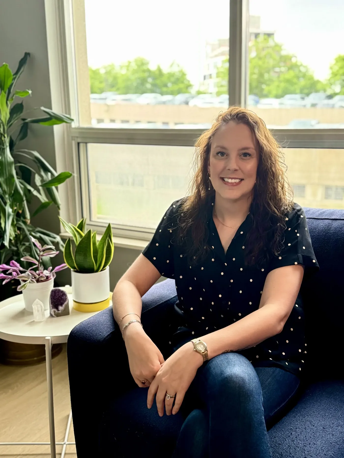 Breana Rutledge, Registered Psychotherapist, in her therapy office